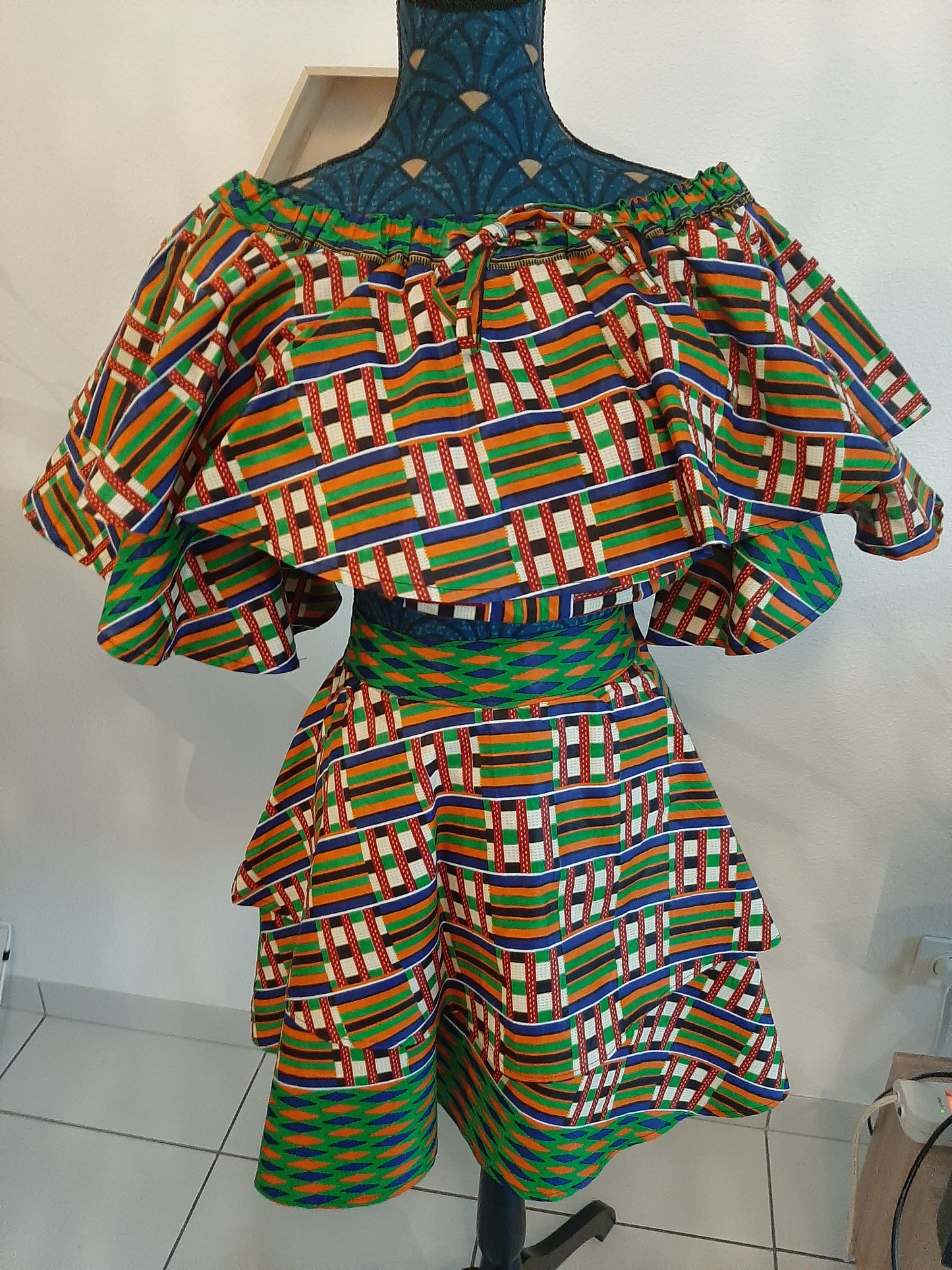 Set tissu africain kenté