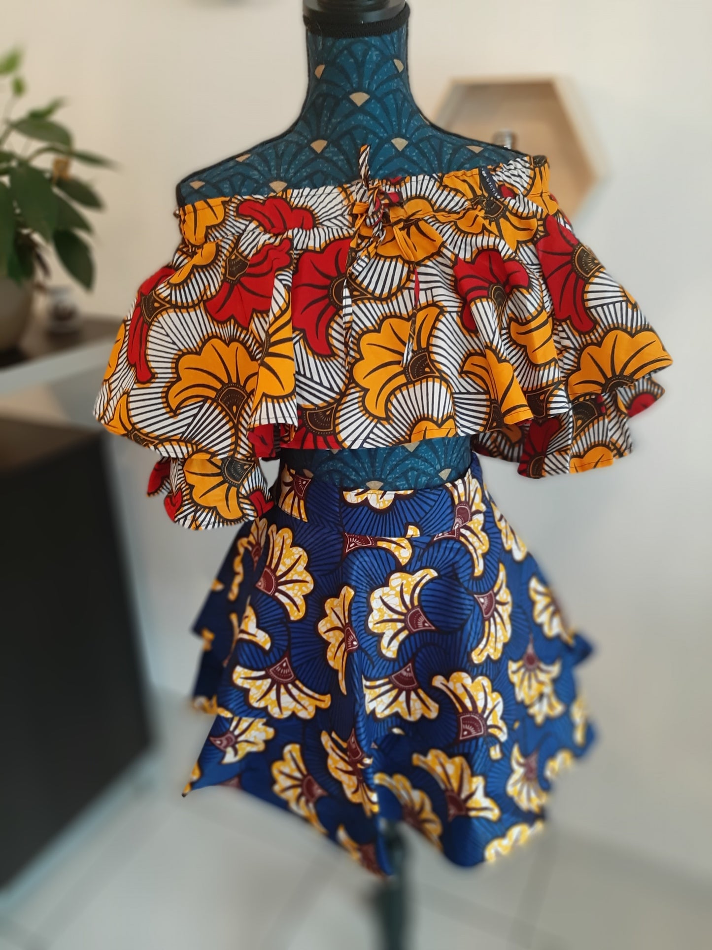 Jupe mini imprimé fleur du mariage