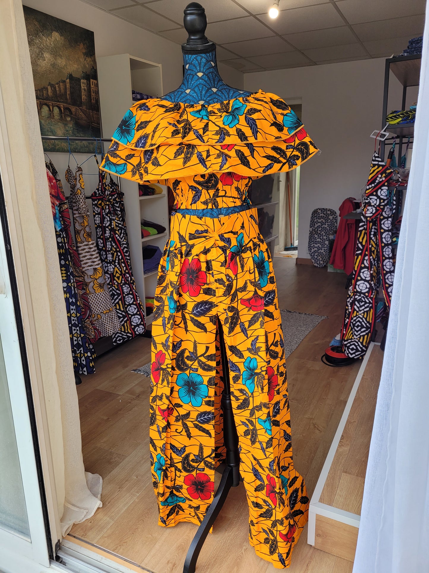 Jupe maxi orange avec fente