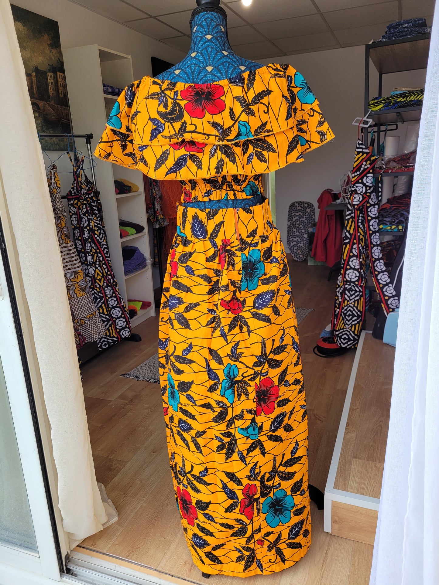 Jupe maxi orange avec fente