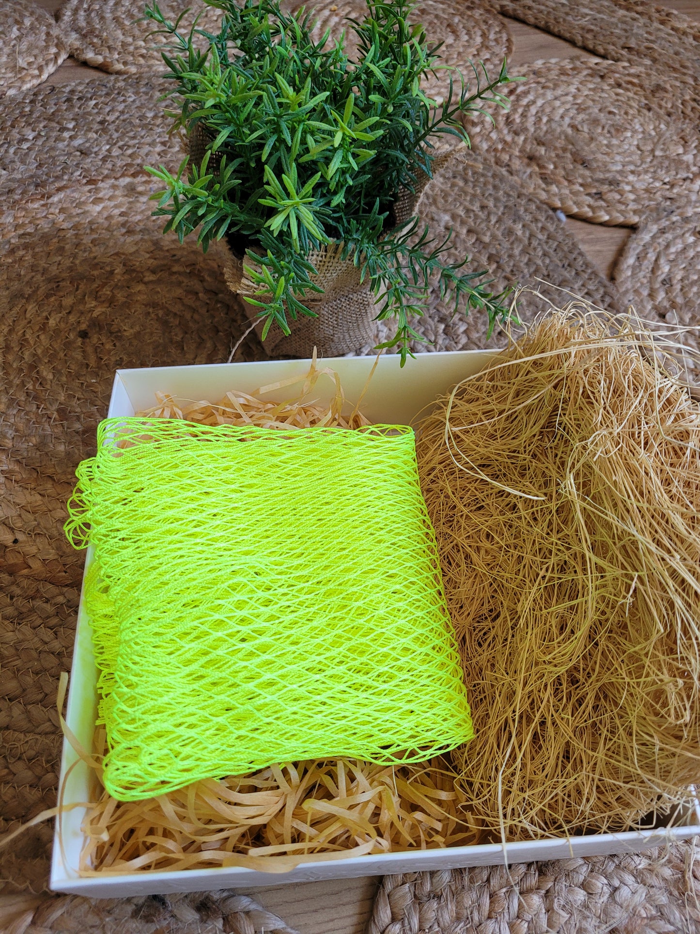 lot de 2 éponges en fibre naturelle et une éponge exfoliante