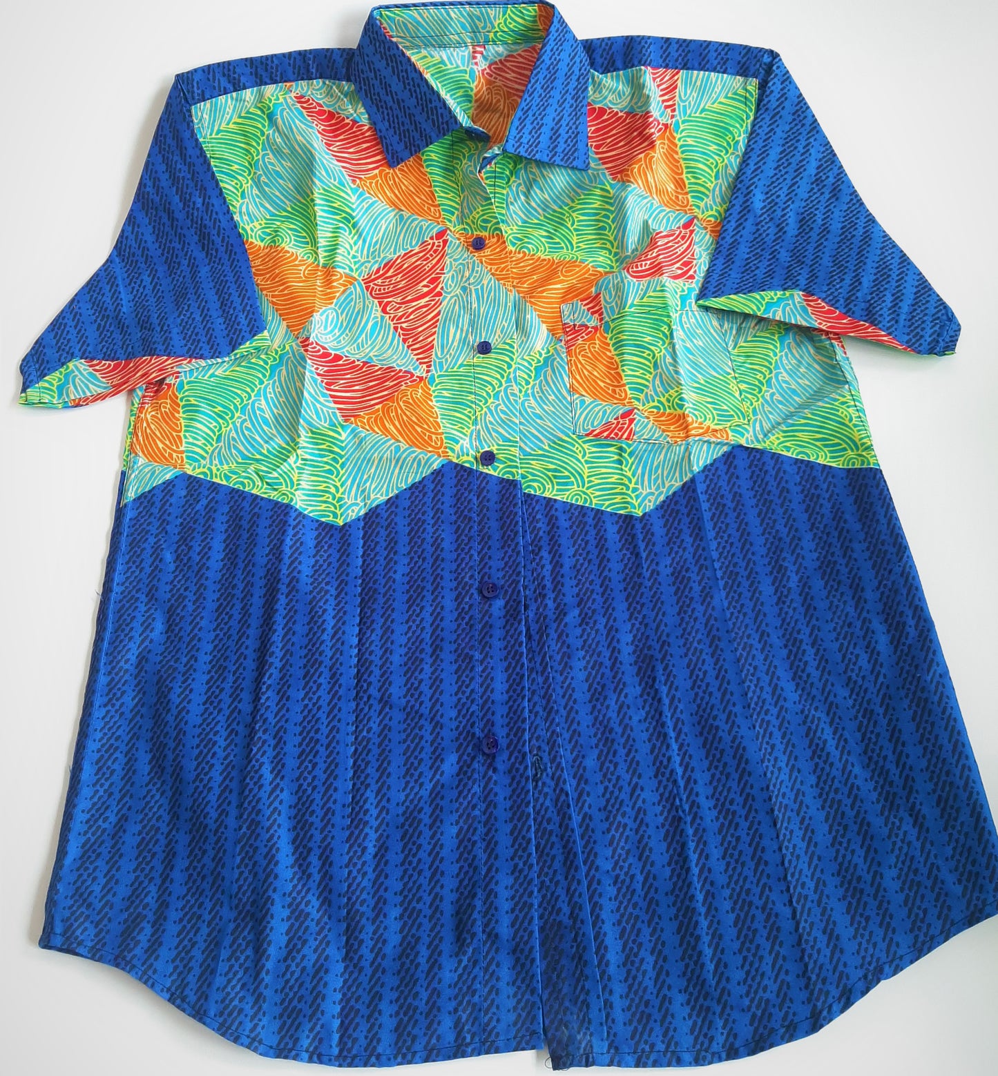 Chemise mixte en tissu africain
