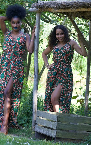 Robe longue avec fente