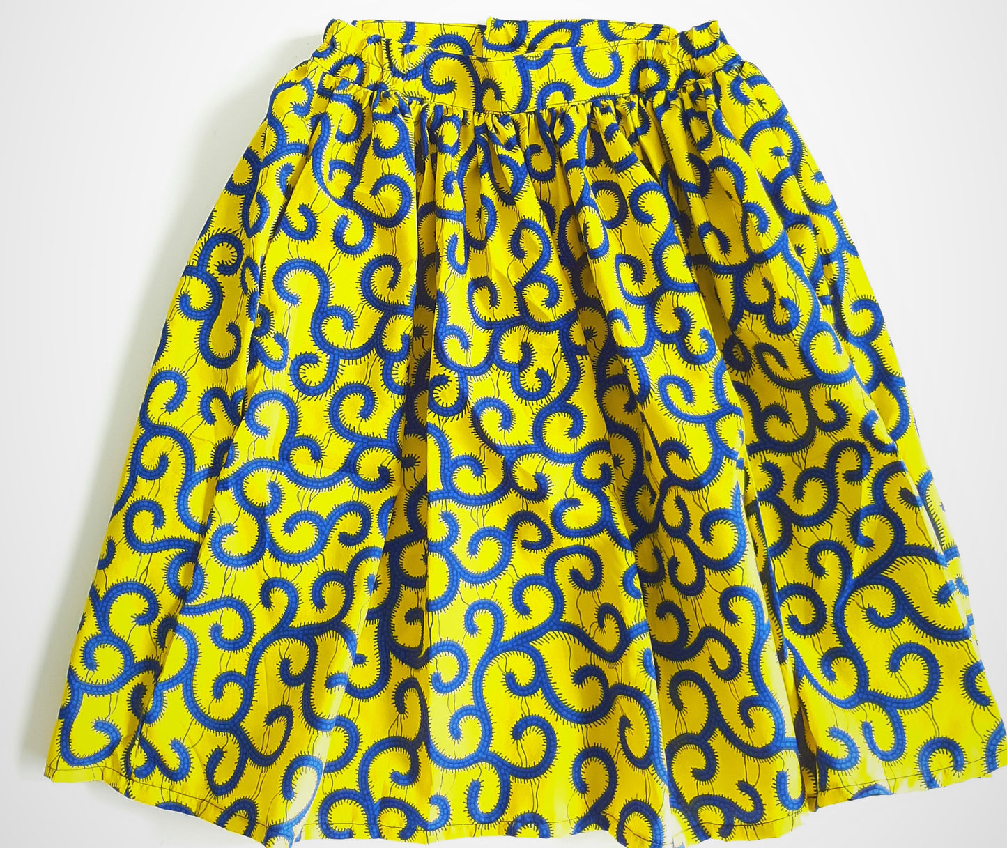 Jupe en tissu africain macaroni