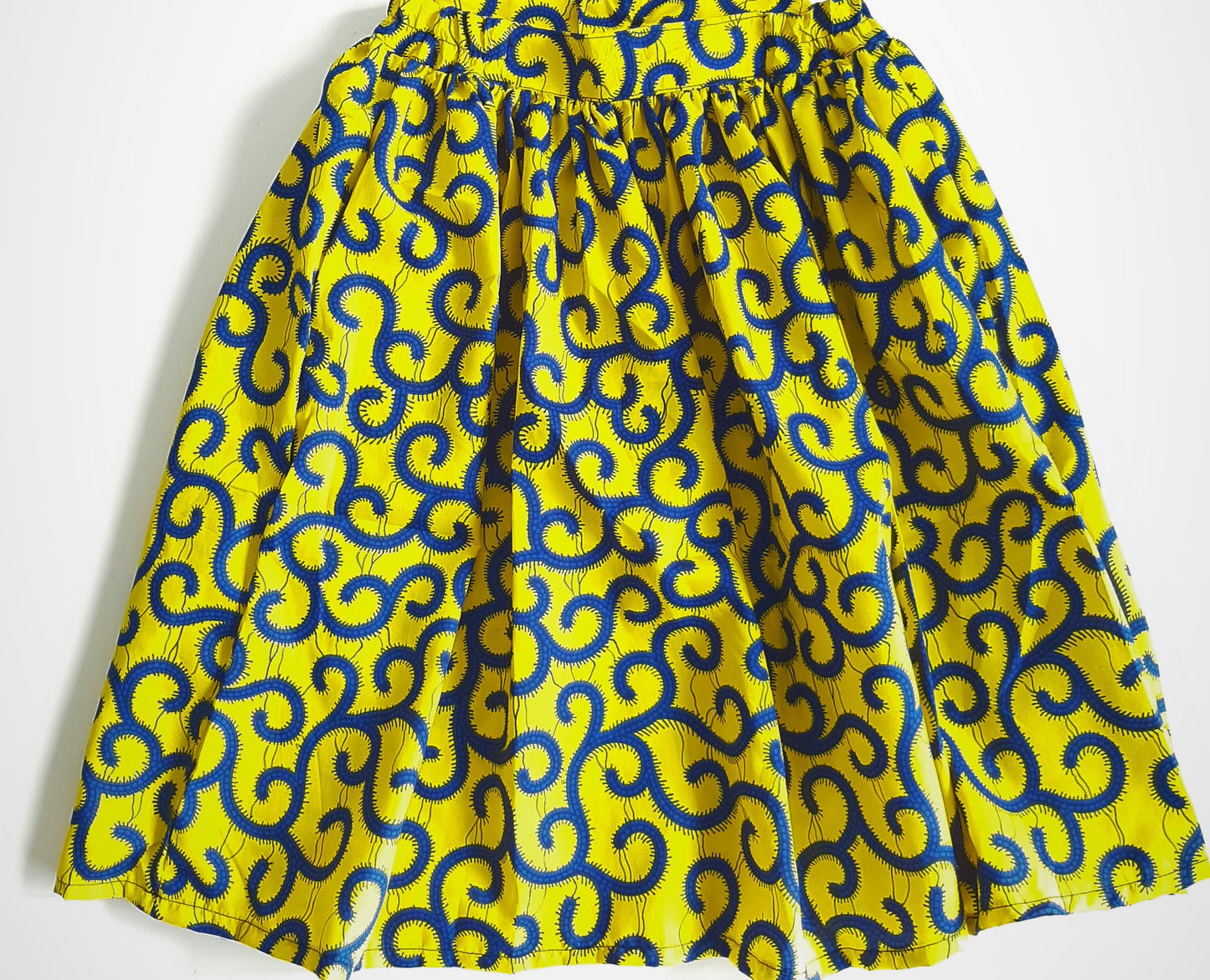 Jupe en tissu africain macaroni