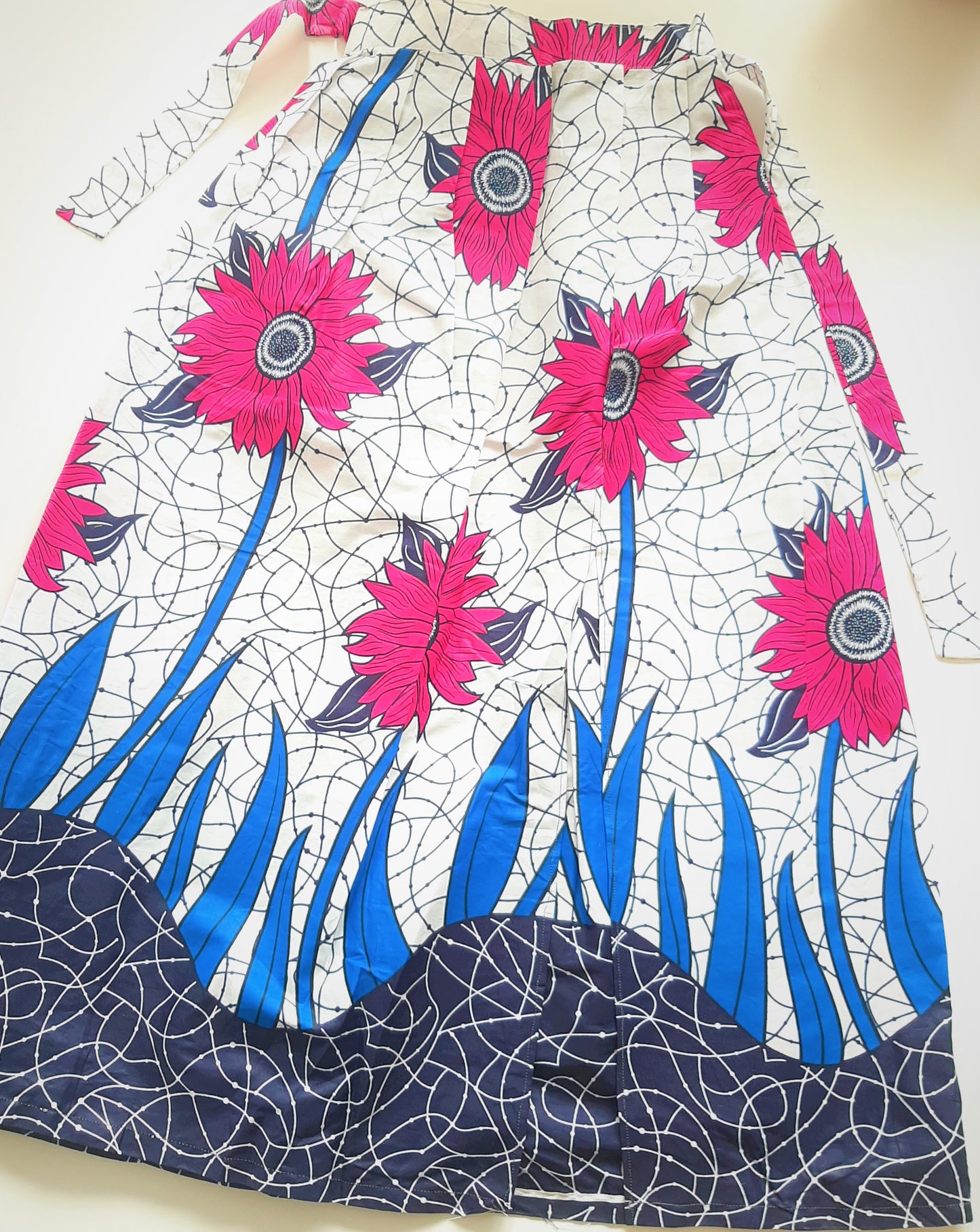 Jupe Maxi en tissu blanc rose
