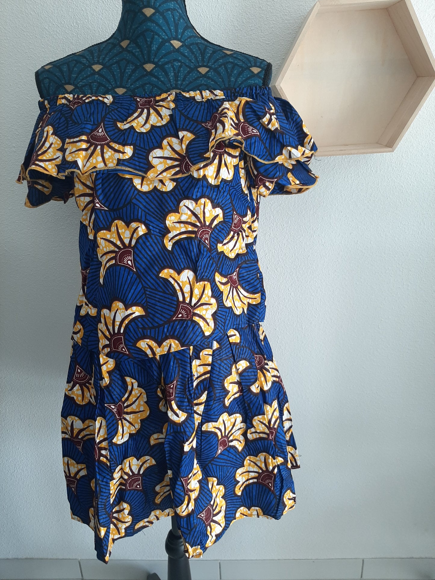 set en tissu wax fleur du mariage