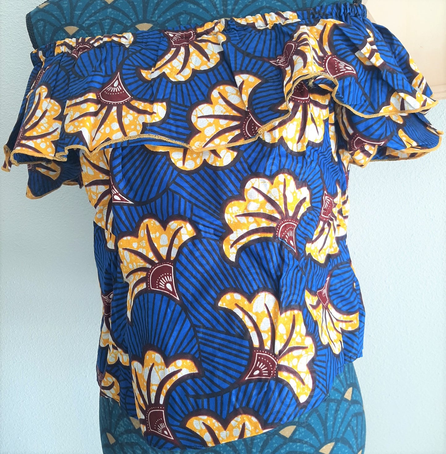 Top en tissu wax fleur du mariage