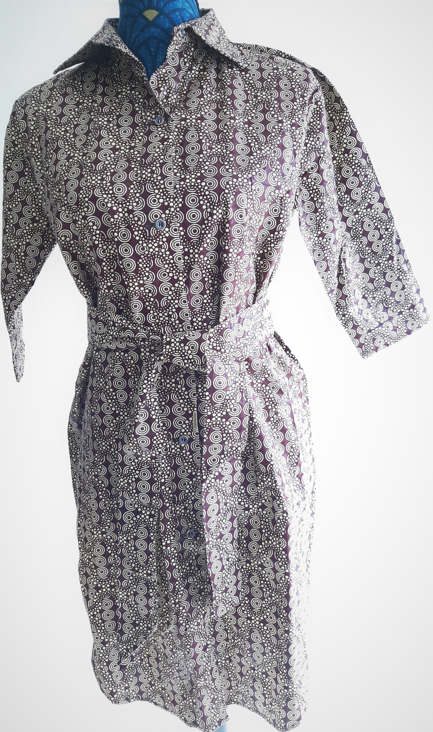 Robe chemise en tissu africain