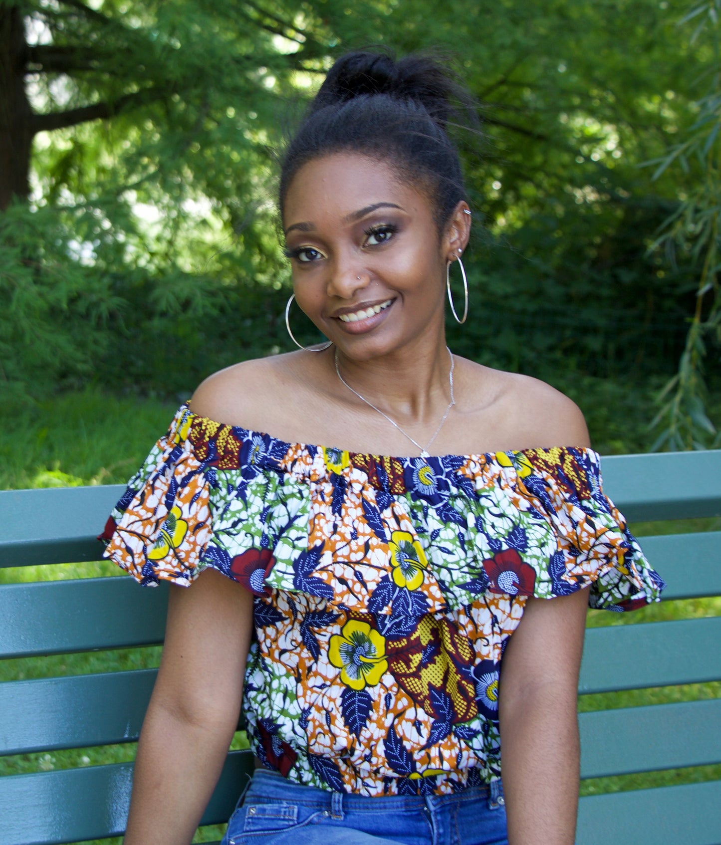 CropTop avec un volant – en tissu wax africain