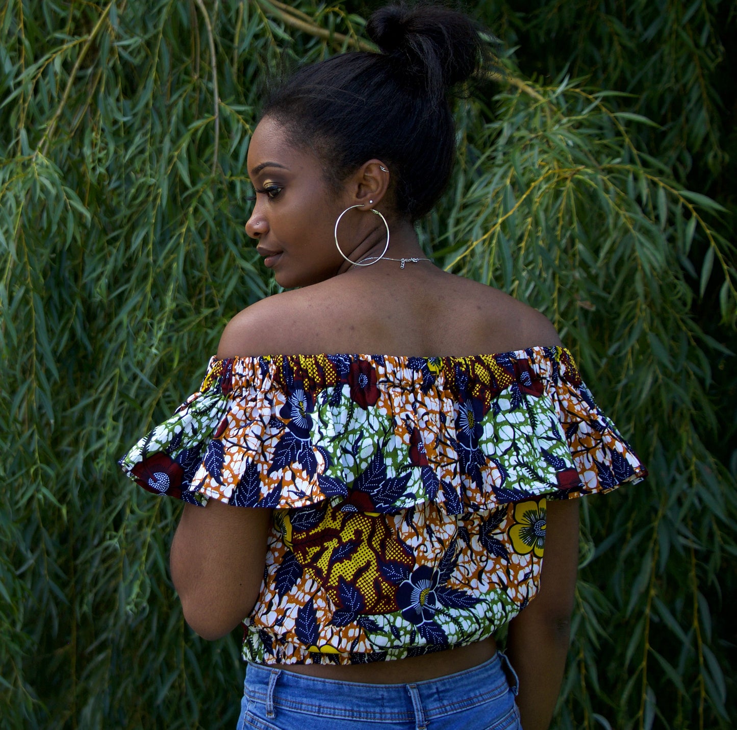 CropTop avec un volant – en tissu wax africain