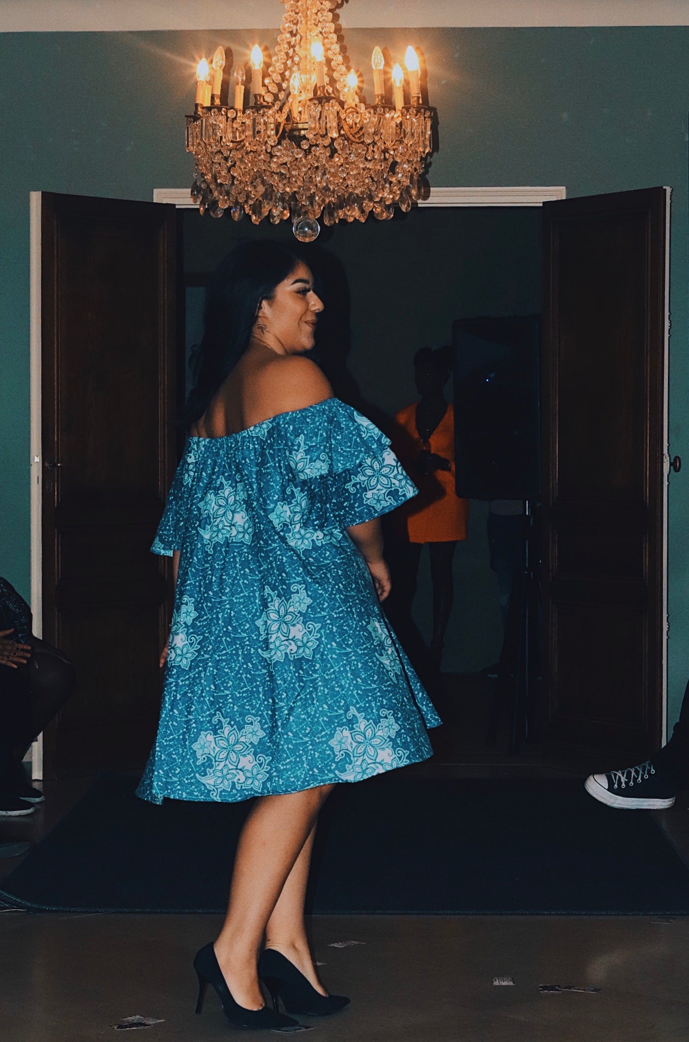 Kaba - Mini robe en tissu bleu