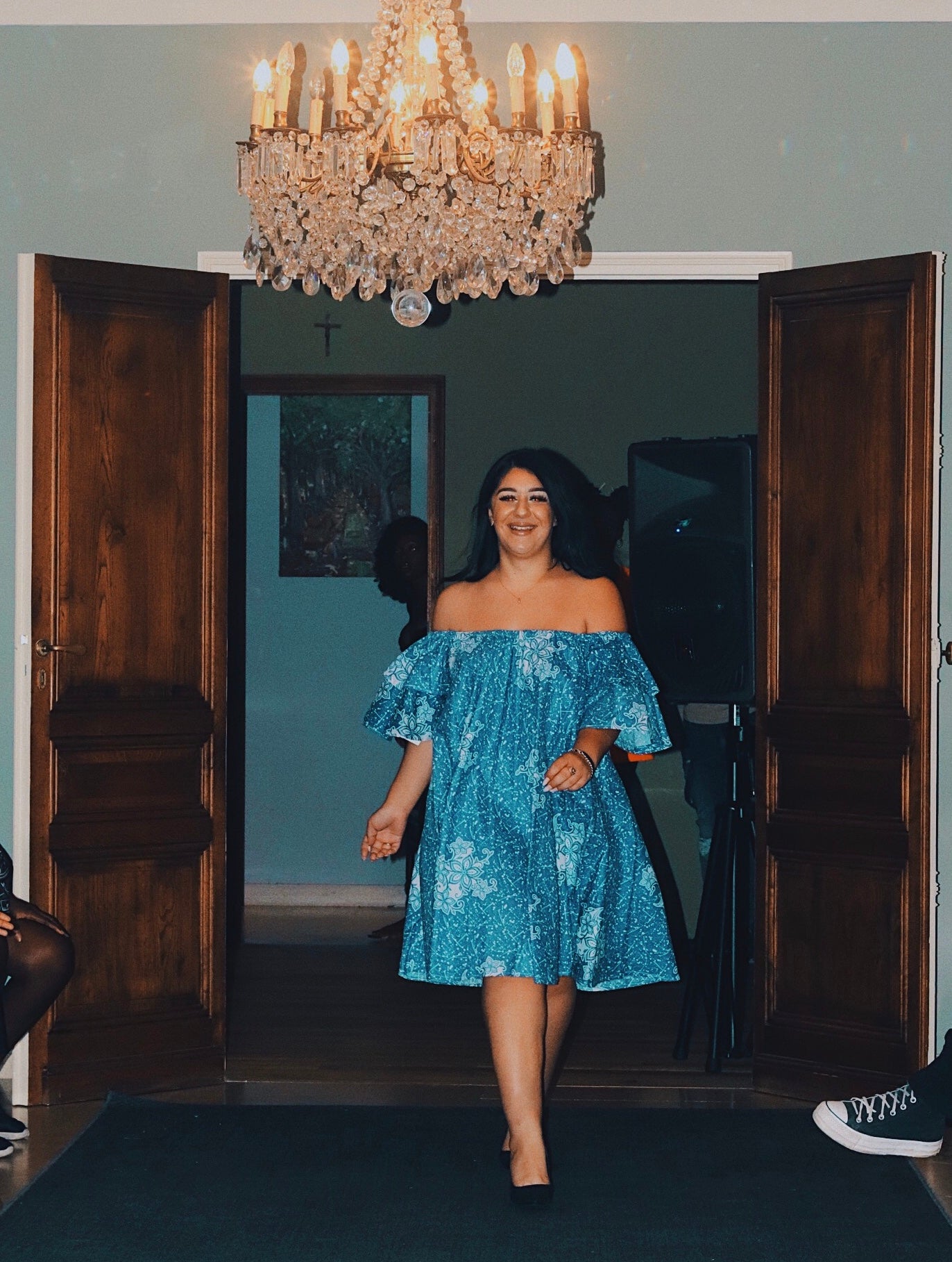 Kaba - Mini robe en tissu bleu