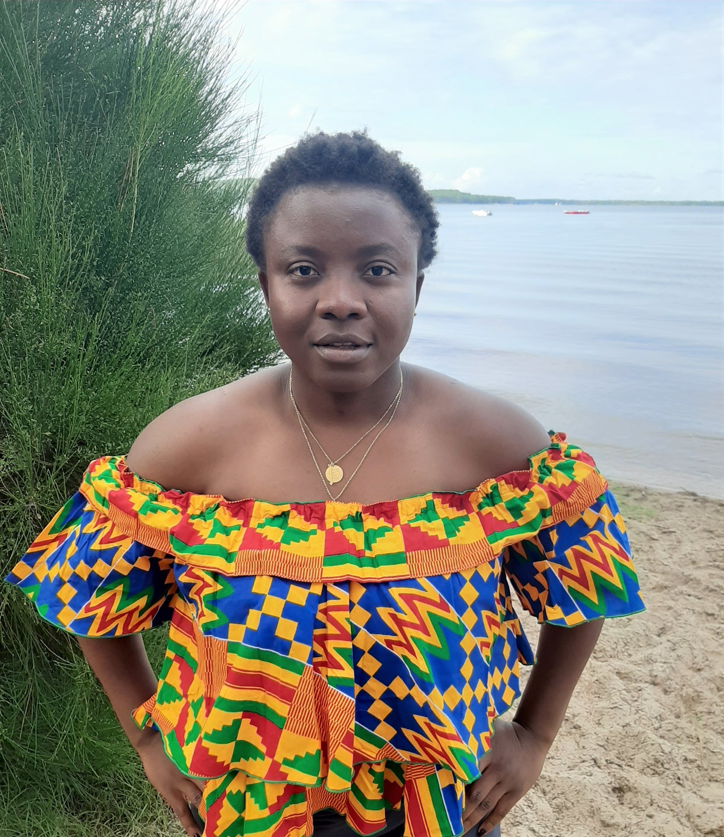 Top en imprimé africain kenté